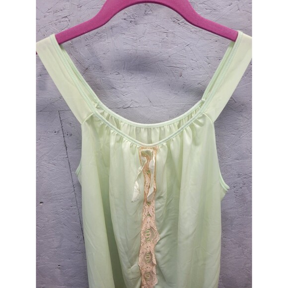 Vintage 60s Berkliff Lace front Nightgown Nightie Nylon Lingerie Sz Med 36 - Picture 4 of 12